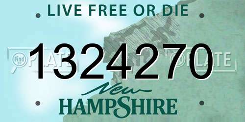 1324270 New Hampshire License Plate