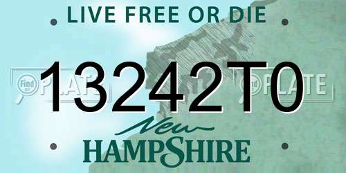 13242T0 New Hampshire License Plate