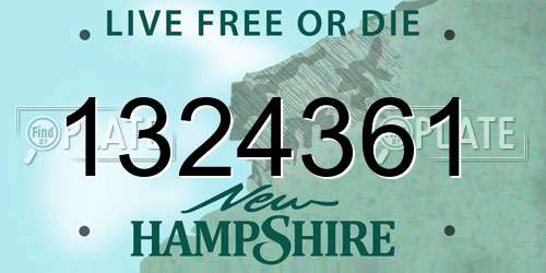 1324361 New Hampshire License Plate