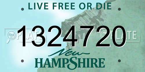 1324720 New Hampshire License Plate
