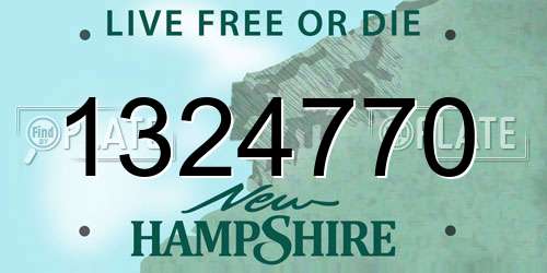 1324770 New Hampshire License Plate