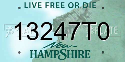 13247T0 New Hampshire License Plate