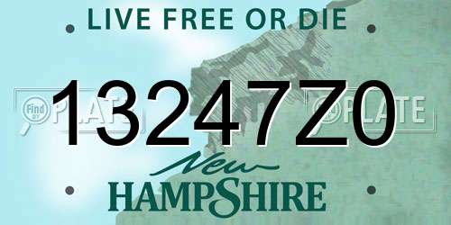 13247Z0 New Hampshire License Plate
