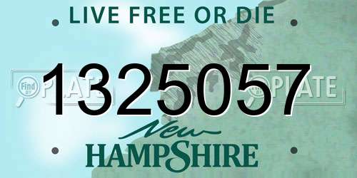 1325057 New Hampshire License Plate