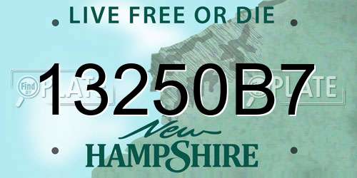 13250B7 New Hampshire License Plate