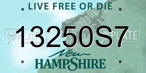 13250S7 New Hampshire License Plate