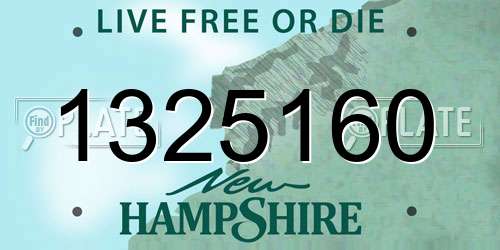 1325160 New Hampshire License Plate