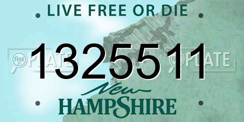 1325511 New Hampshire License Plate