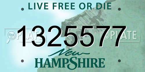 1325577 New Hampshire License Plate