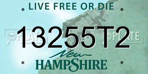 13255T2 New Hampshire License Plate