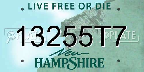 13255T7 New Hampshire License Plate