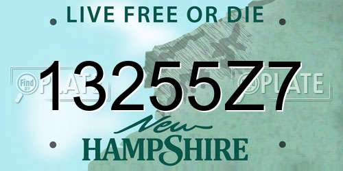 13255Z7 New Hampshire License Plate
