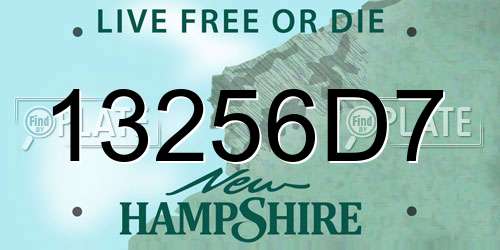 13256D7 New Hampshire License Plate
