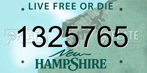 1325765 New Hampshire License Plate