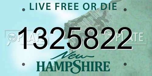 1325822 New Hampshire License Plate