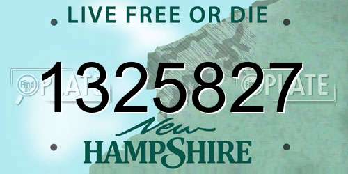1325827 New Hampshire License Plate
