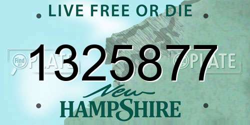 1325877 New Hampshire License Plate