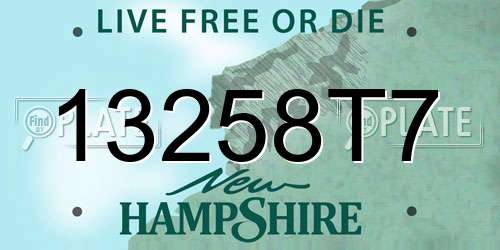 13258T7 New Hampshire License Plate