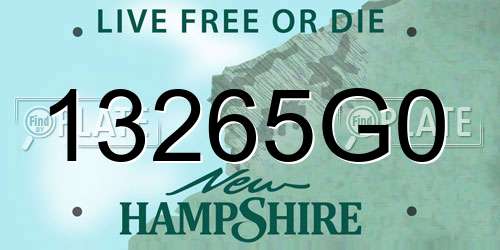 13265G0 New Hampshire License Plate