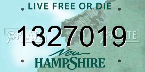 1327019 New Hampshire License Plate