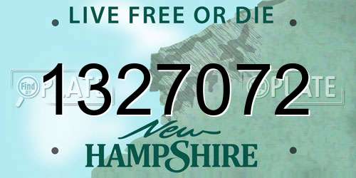 1327072 New Hampshire License Plate