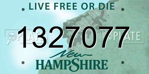 1327077 New Hampshire License Plate