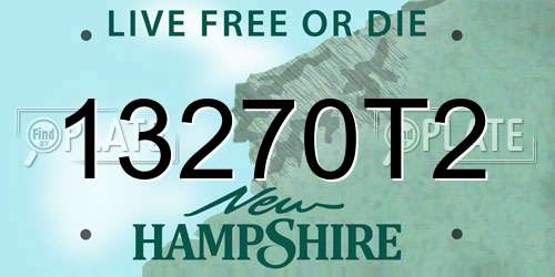 13270T2 New Hampshire License Plate