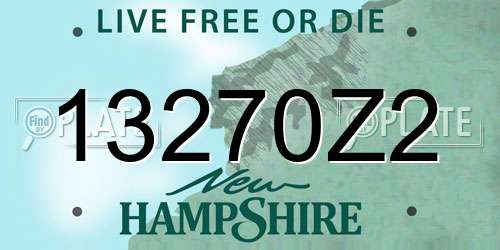 13270Z2 New Hampshire License Plate