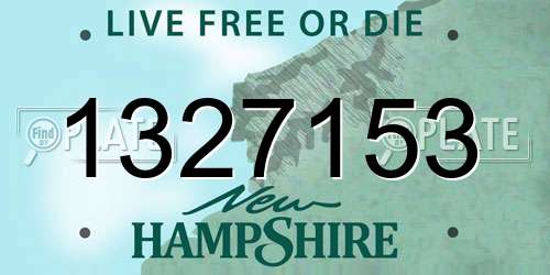 1327153 New Hampshire License Plate