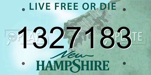 1327183 New Hampshire License Plate
