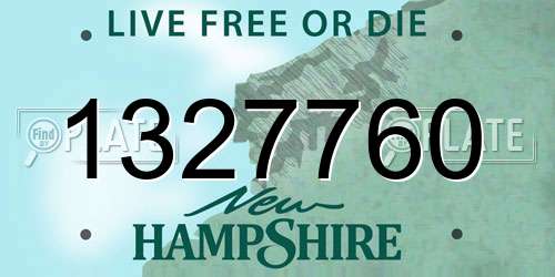 1327760 New Hampshire License Plate