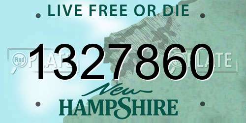 1327860 New Hampshire License Plate