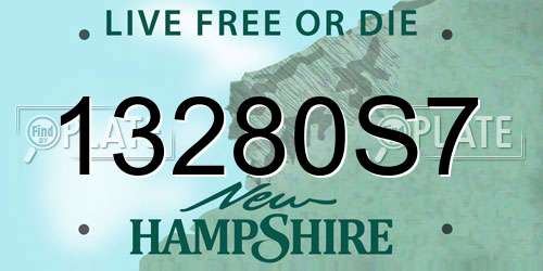 13280S7 New Hampshire License Plate