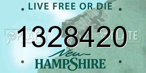 1328420 New Hampshire License Plate