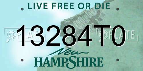 13284T0 New Hampshire License Plate