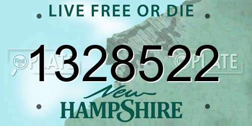 1328522 New Hampshire License Plate