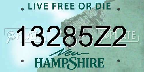 13285Z2 New Hampshire License Plate