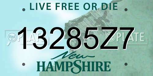 13285Z7 New Hampshire License Plate