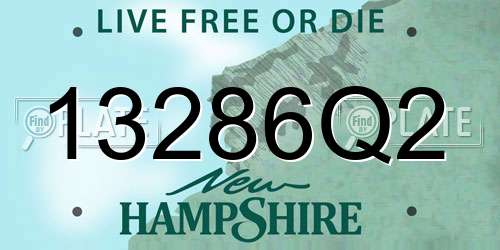 13286Q2 New Hampshire License Plate