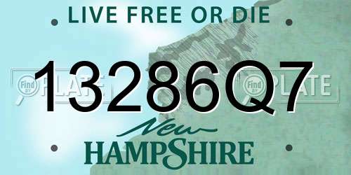 13286Q7 New Hampshire License Plate