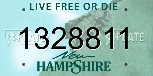 1328811 New Hampshire License Plate