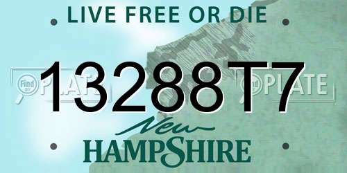 13288T7 New Hampshire License Plate