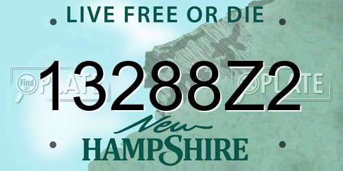 13288Z2 New Hampshire License Plate