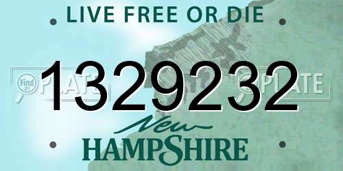 1329232 New Hampshire License Plate