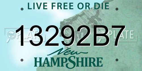 13292B7 New Hampshire License Plate