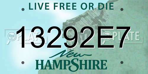 13292E7 New Hampshire License Plate