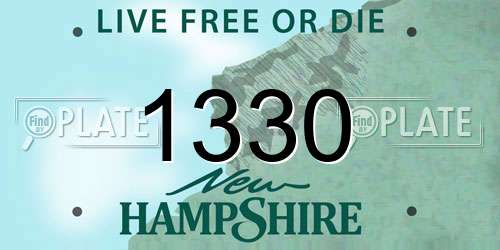 1330 New Hampshire License Plate