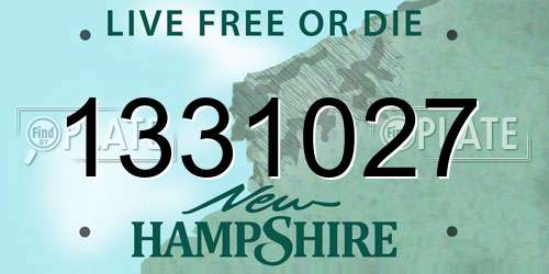 1331027 New Hampshire License Plate