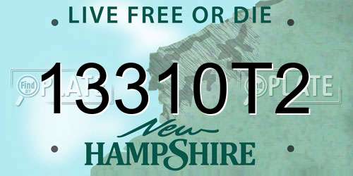 13310T2 New Hampshire License Plate