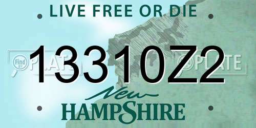 13310Z2 New Hampshire License Plate